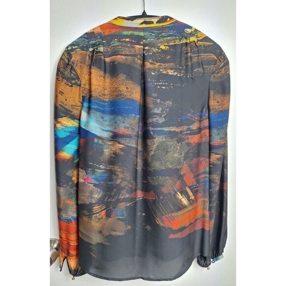 Ted Baker Pennii Artistic Palette Print Blouse Women's Ted Size 3 - Picture 2 of 9